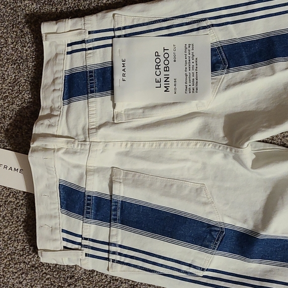 Le Crop Mini Boot Baja Stripe Jean's Size 25 New - Picture 13 of 13